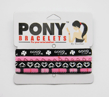 PINK/BLCK PLAID PONY BRACELETS